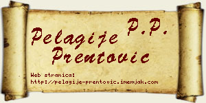 Pelagije Prentović vizit kartica